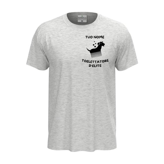 T-shirt unisex a manica corta con stampa toelettatore veterinari, idea regalo personalizzabile con nome