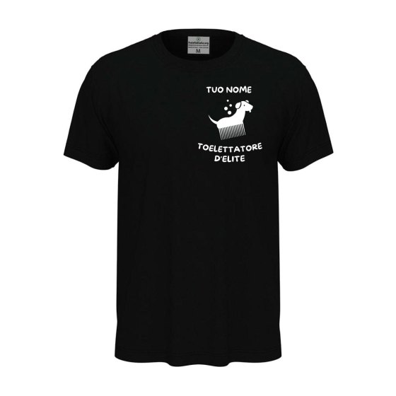 T-shirt unisex a manica corta con stampa toelettatore veterinari, idea regalo personalizzabile con nome