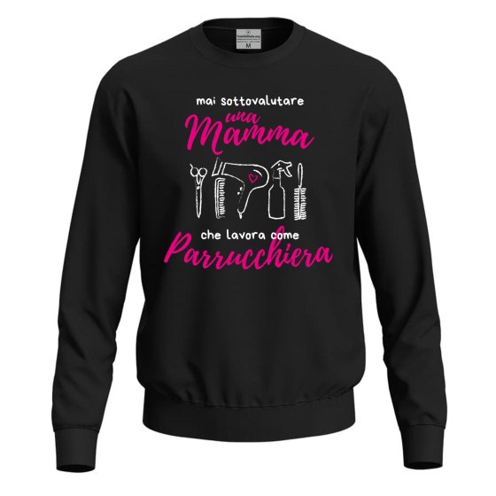 Felpa maglia stampa  "Mamma parrucchiera" festa della mamma parrucchiera capelli coiffeur regalo