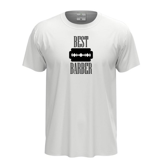 T-shirt Classica Unisex a Manica Corta con Stampa "BEST BARBER" in DTF - Idea Regalo per Parrucchieri e Barbieri