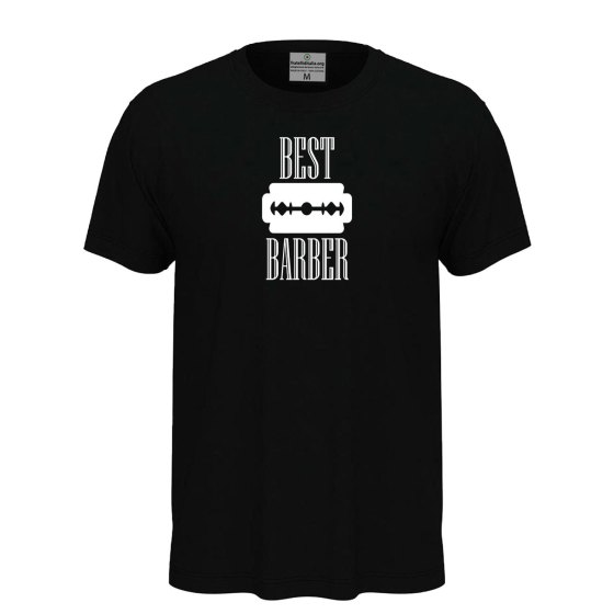 T-shirt Classica Unisex a Manica Corta con Stampa "BEST BARBER" in DTF - Idea Regalo per Parrucchieri e Barbieri