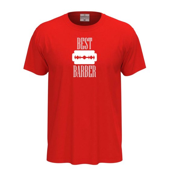 T-shirt Classica Unisex a Manica Corta con Stampa "BEST BARBER" in DTF - Idea Regalo per Parrucchieri e Barbieri