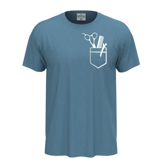 T-shirt classica unisex a manica corta con stampa DTF di qualita' con stampa DTF idea regalo per barbieri e parrucchieri  Personalizzabili con nome o logo