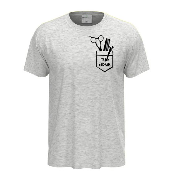 T-shirt classica unisex a manica corta con stampa DTF di qualita' con stampa DTF idea regalo per barbieri e parrucchieri  Personalizzabili con nome o logo