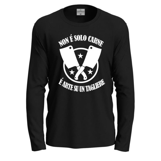 T-shirt a manica lunga con stampa DTF NON E'  SOLO CARNE macellaio braceria steak house