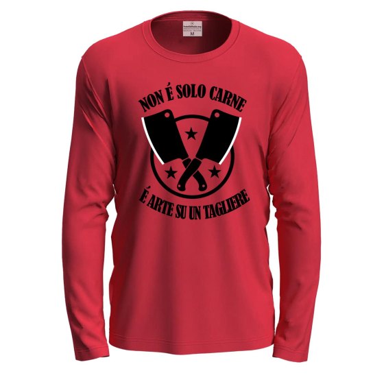 T-shirt a manica lunga con stampa DTF NON E'  SOLO CARNE macellaio braceria steak house