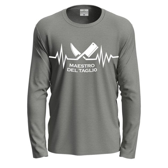 T-shirt a manica lunga con stampa DTF "MAESTRO DEL TAGLIO", un'idea regalo originale e divertente per macellai