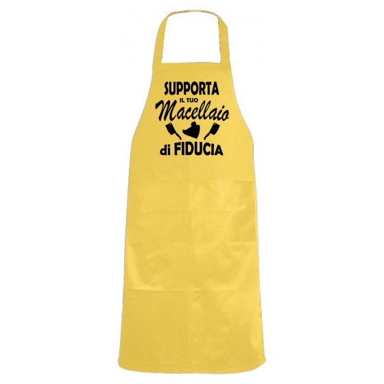 Grembiule da cucina con stampa DTF "SUPPORTA IL TUO MACELLAIO" Un'idea regalo originale e divertente per macellai.
