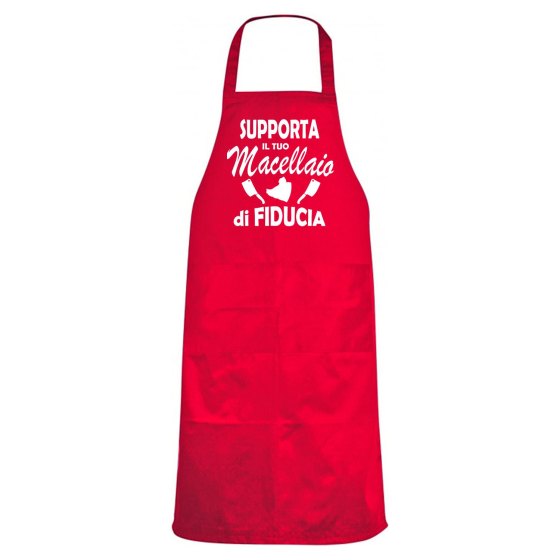 Grembiule da cucina con stampa DTF "SUPPORTA IL TUO MACELLAIO" Un'idea regalo originale e divertente per macellai.