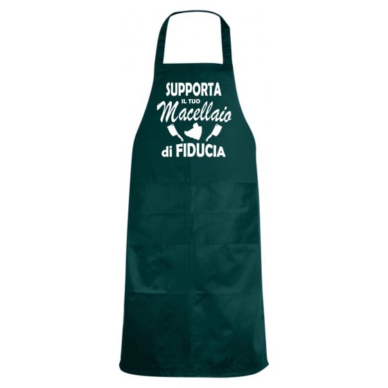 Grembiule da cucina con stampa DTF "SUPPORTA IL TUO MACELLAIO" Un'idea regalo originale e divertente per macellai.