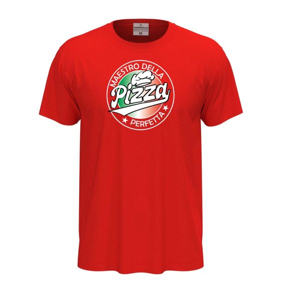 T-shirt classica unisex a manica corta con stampa DTF "MAESTRO DELLA PIZZA", per pizzaioli, cuochi e amanti della pizza