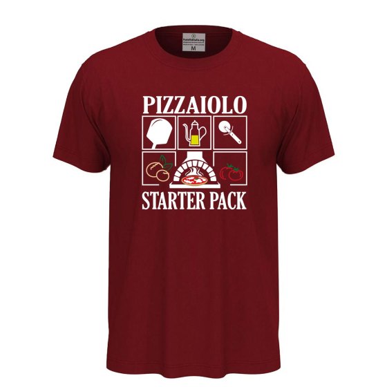T-shirt classica unisex a manica corta con stampa, per pizzaioli, cuochi e amanti della pizza divertente