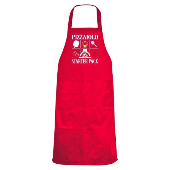 Grembiule da cucina con stampa DTF "PIZZAIOLO STARTER PACK", per pizzaioli, cuochi chef pizzerie