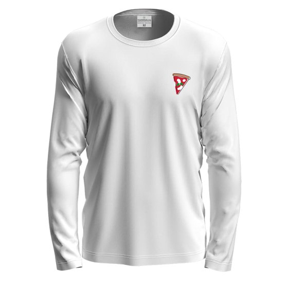 T-shirt maglia a manica lunga con stampa DTF "FETTA DI PIZZA", idea divertente abiti pizza