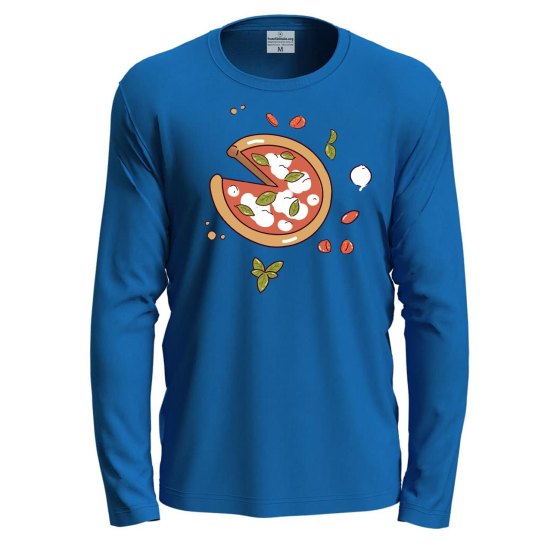 T-shirt a manica lunga con stampa DTF "PIZZA", idea regalo per amanti della pizza