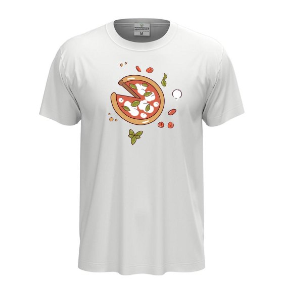 T-shirt classica unisex a manica corta con stampa DTF "PIZZA", idea regalo per amanti della pizza