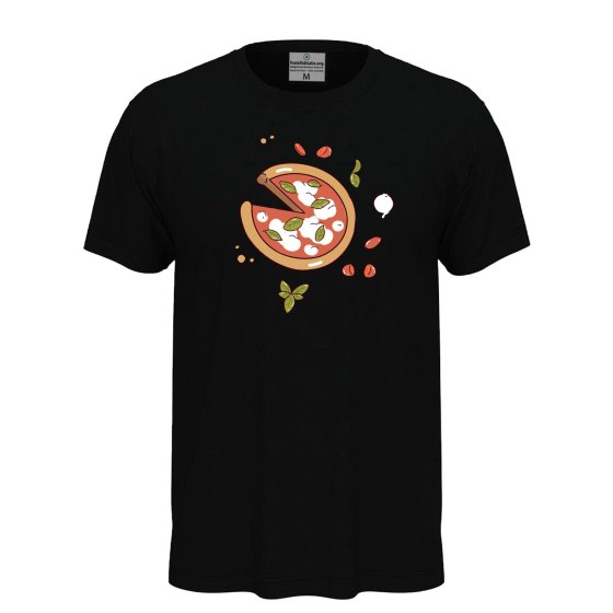 T-shirt classica unisex a manica corta con stampa DTF "PIZZA", idea regalo per amanti della pizza