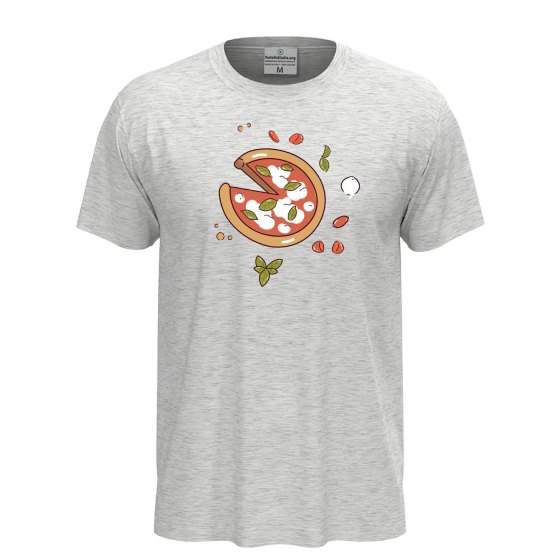 T-shirt classica unisex a manica corta con stampa DTF "PIZZA", idea regalo per amanti della pizza