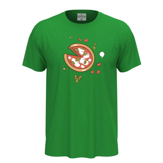 T-shirt classica unisex a manica corta con stampa DTF "PIZZA", idea regalo per amanti della pizza