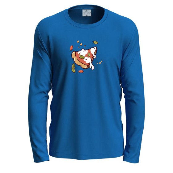 T-shirt a manica lunga con stampa DTF "FETTA DI PIZZA", pizzeria pizze pizza fest