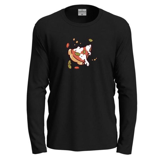 T-shirt a manica lunga con stampa DTF "FETTA DI PIZZA", pizzeria pizze pizza fest