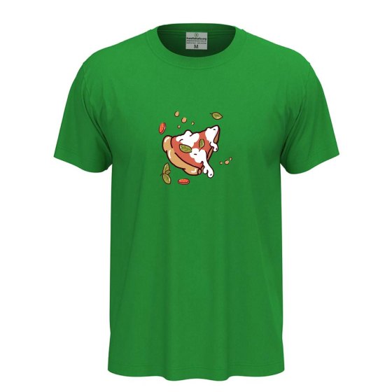 T-shirt classica unisex a manica corta con stampa DTF "FETTA DI PIZZA", idea regalo per amanti della pizza