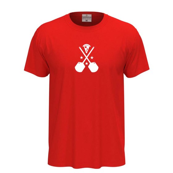 T-shirt classica unisex a manica corta con stampa DTF "LOGO PIZZA", idea regalo per amanti della pizza