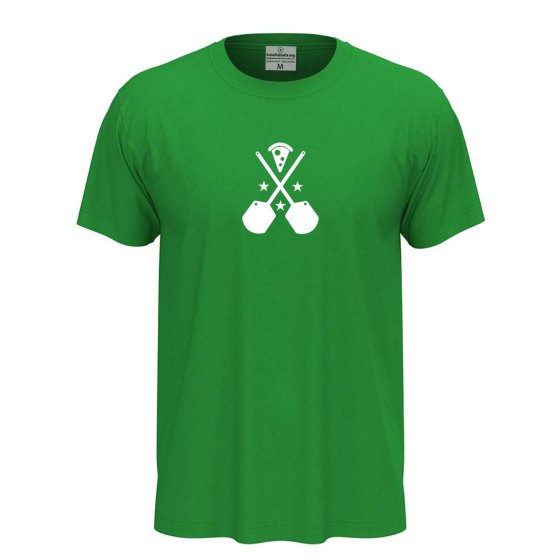 T-shirt classica unisex a manica corta con stampa DTF "LOGO PIZZA", idea regalo per amanti della pizza