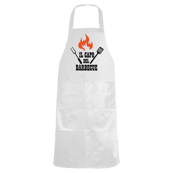 Grembiule da cucina con stampa DTF "IL CAPO DEL BARBECUE" steak house ristorante griglia