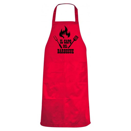 Grembiule da cucina con stampa DTF "IL CAPO DEL BARBECUE" steak house ristorante griglia