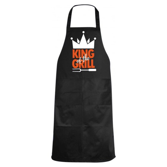 Grembiule da cucina con stampa DTF "KING OF THE GRILL" simpatica idea regalo per cuochi o amanti della griglia