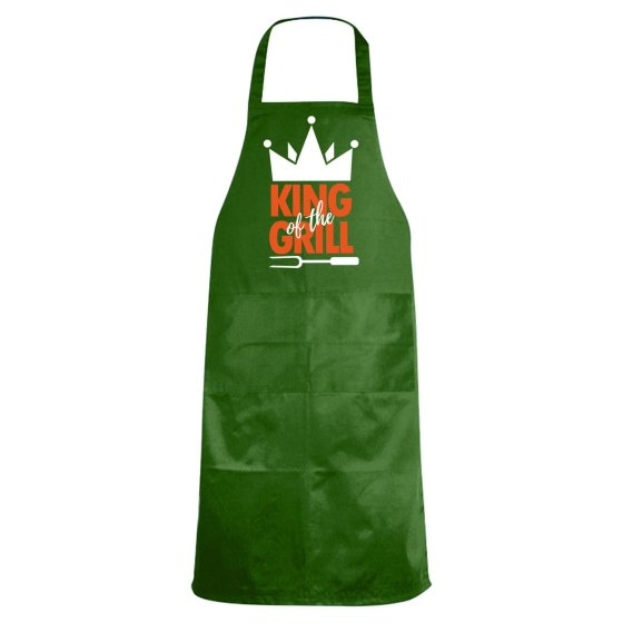 Grembiule da cucina con stampa DTF "KING OF THE GRILL" simpatica idea regalo per cuochi o amanti della griglia