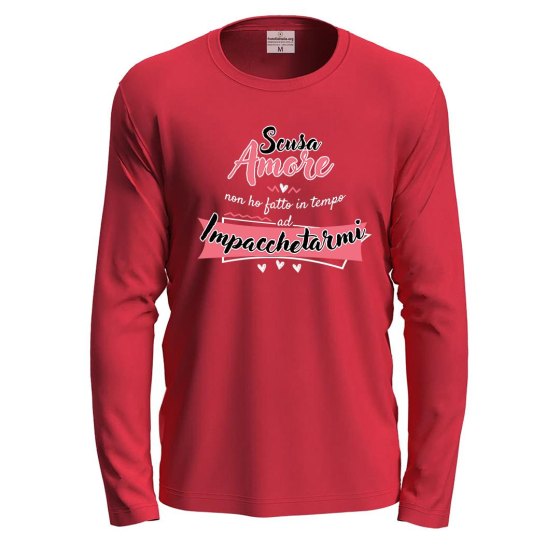 T-shirt maglia con stampa divertente "SCUSA AMORE" idea regalo amanti  San Valentino
