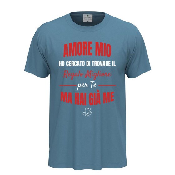 T-shirt classica unisex a manica corta con stampa "REGALO MIGLIORE PER TE" simpatica idea regalo compleanno