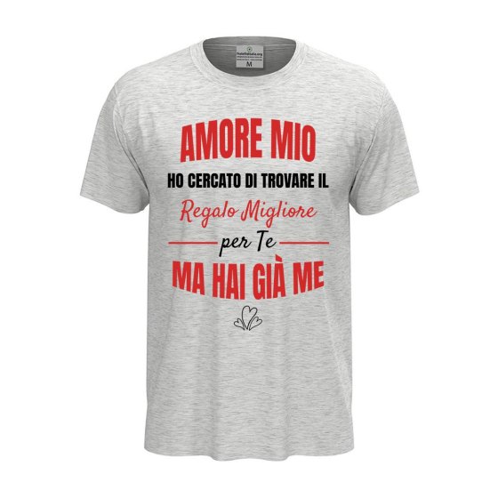 T-shirt classica unisex a manica corta con stampa "REGALO MIGLIORE PER TE" simpatica idea regalo compleanno