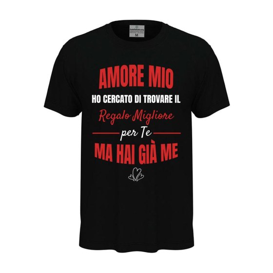 T-shirt classica unisex a manica corta con stampa "REGALO MIGLIORE PER TE" simpatica idea regalo compleanno