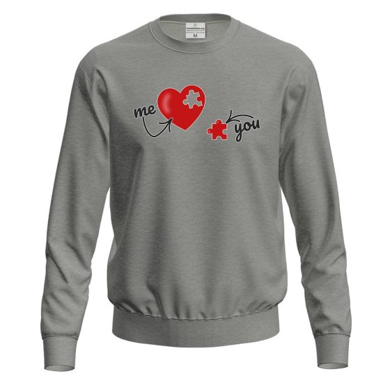 Felpa maglia cuore unisex con stampa "ME e YOU" divertente idea regalo di coppia per San Valentino innamorati