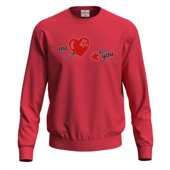 Felpa maglia cuore unisex con stampa "ME e YOU" divertente idea regalo di coppia per San Valentino innamorati