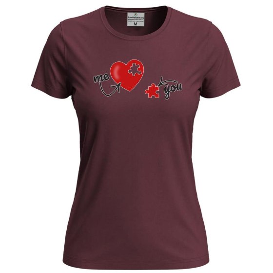 T-shirt maglia donna manica corta ME  YOU simpatica idea regalo per la coppia San Valentino innamorati