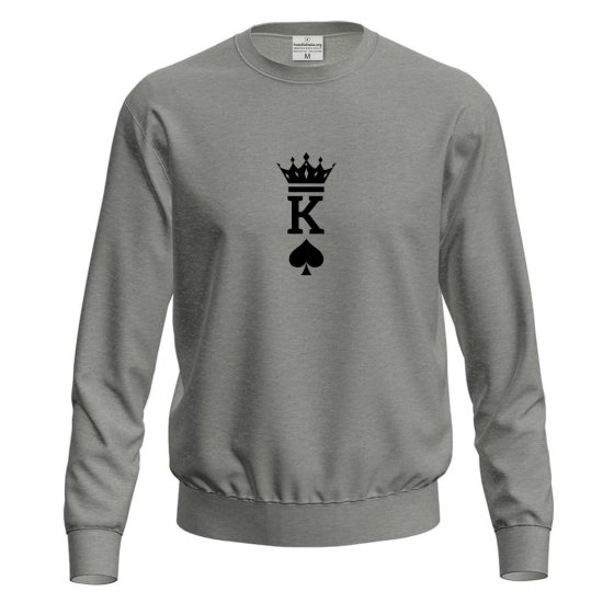 Felpa maglia "KING" simpatica idea regalo di coppia innamorati re di cuori carte gioco San Valentino
