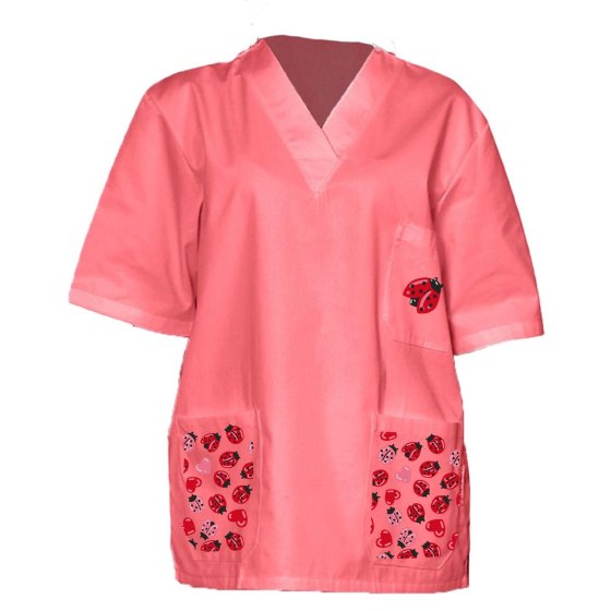 Casacca ospedaliera con simpatica stampa ideale per pediatria o veterinaria fantasia per San Valentino
