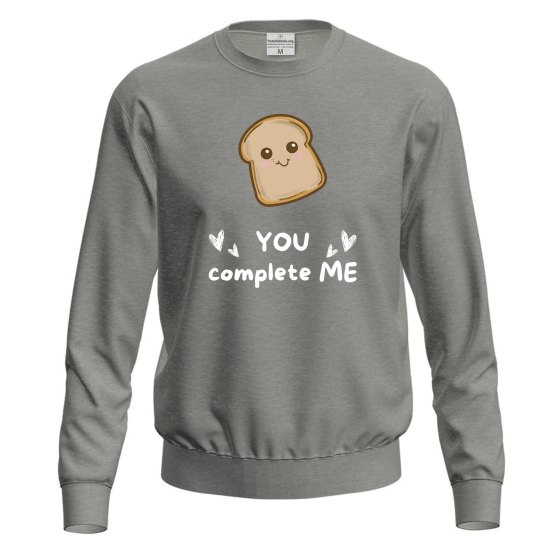 Felpa maglia panificio paninoteca con stampa DTF "PANE YOU COMPLETE ME" maglia divertente