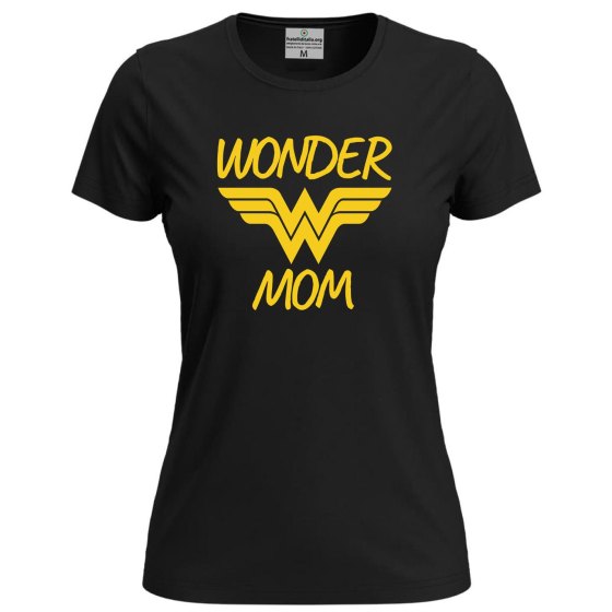 T-shirt maglietta mezza manica Donna "WONDER MOM"  Idea Regalo festa donne e mamma