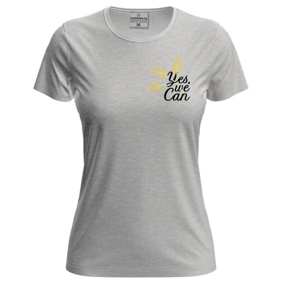 T-shirt maglia mezza manica Donna "YES, WE CAN" festa delle donne mimose maglia regalo