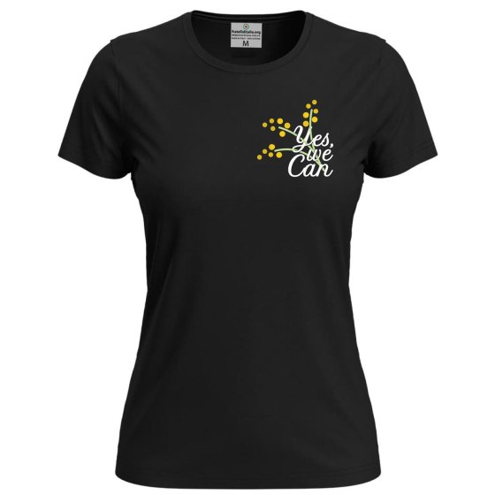 T-shirt maglia mezza manica Donna "YES, WE CAN" festa delle donne mimose maglia regalo
