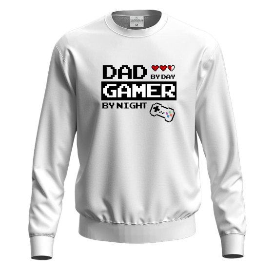 Felpa unisex con stampa digitale DTF "GAMER DAD", idea regalo festa papa' compleanno padre