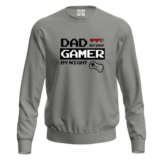 Felpa unisex con stampa digitale DTF "GAMER DAD", idea regalo festa papa' compleanno padre