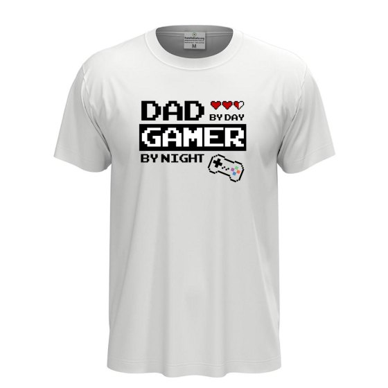 T-shirt classica manica corta con stampa "GAMER DAD", idea regalo gioco papa' compleanno