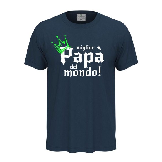 T-shirt estiva "MIGLIOR PAPA' DEL MONDO", idea regalo disponibile festa papa' padre genitori regalo