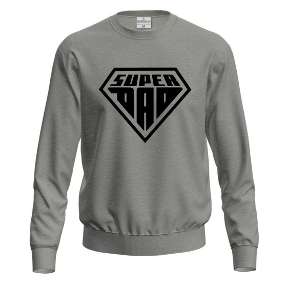 Felpa maglia con stampa DTF "SUPER DAD", idea regalo simpatica festa papa' baby shower